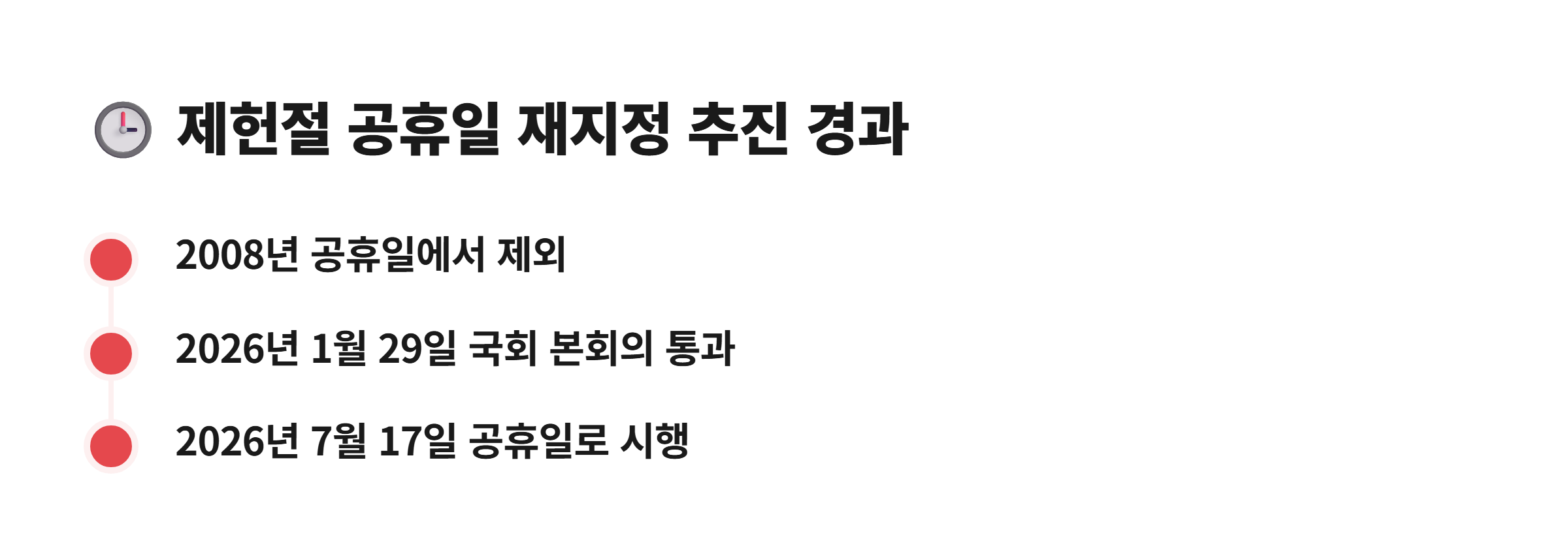 제헌절 공휴일 재지정 추진 경과 타임라인 2008년 제외부터 2026년 시행까지